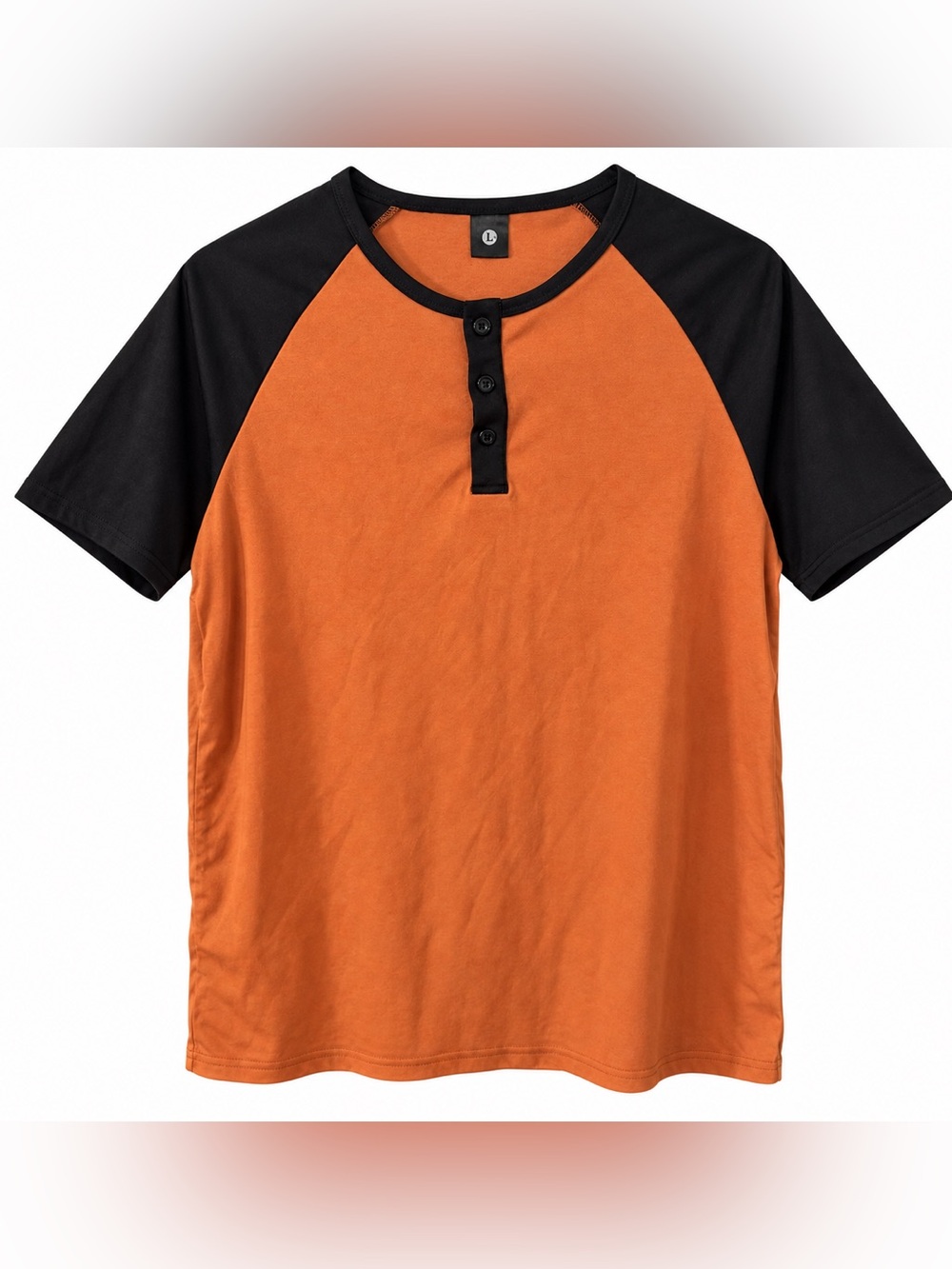 Inspire Chic Men's Button Down Color Block Short Sleeve Raglan Henley Shirt